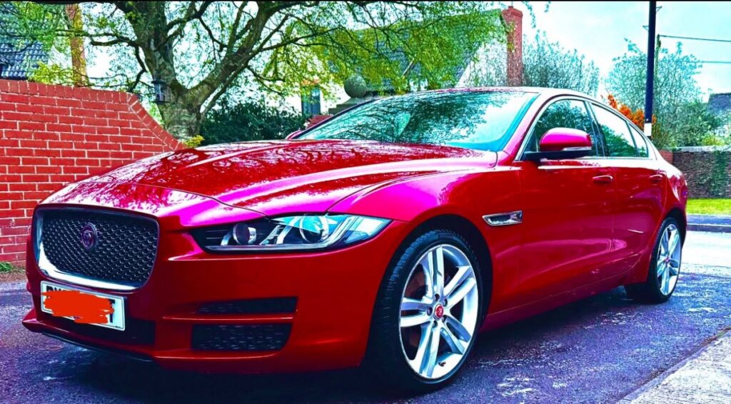 Jaguar after exterior car cleaning